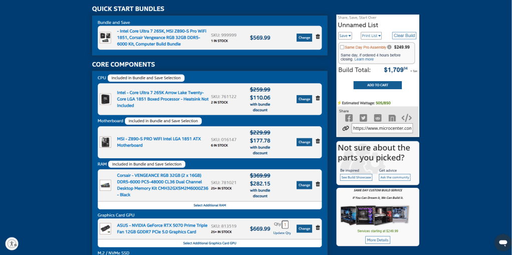 microcenter custom pc builder tool