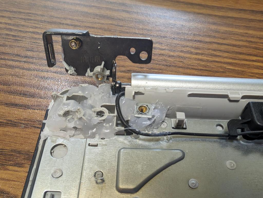 broken hinge hot glue no fix