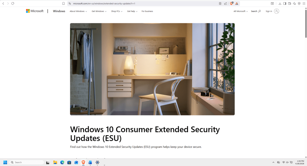 Microsoft ESU Program Windows 10