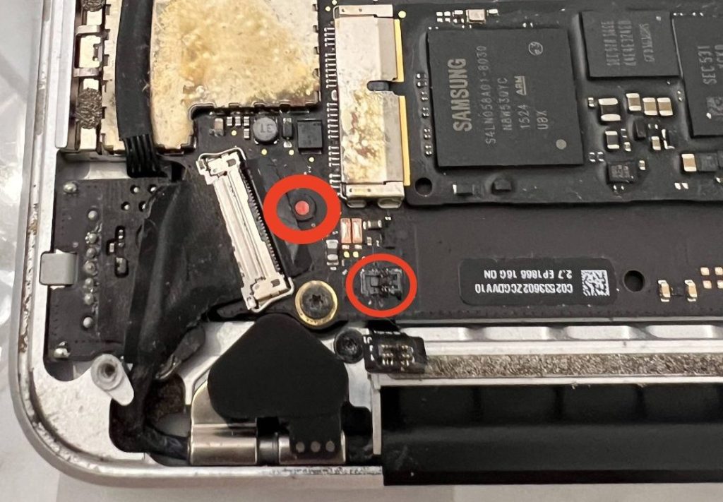 MacBook Pro liquid damage near port