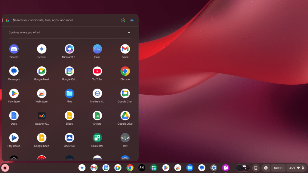 ChromeOS desktop