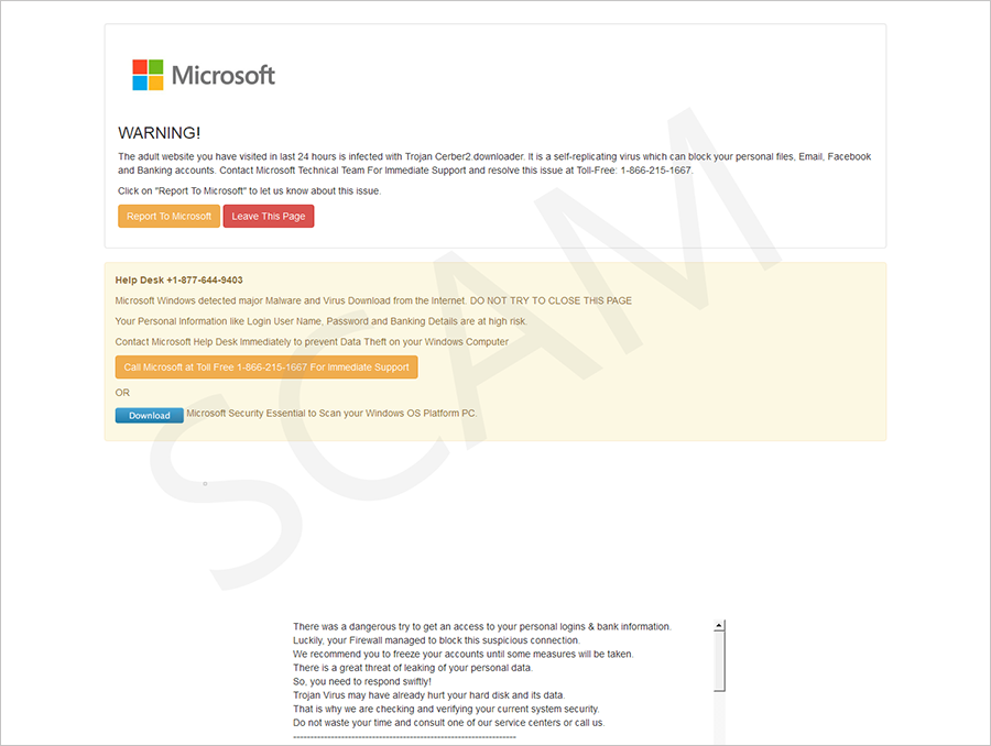 scam microsoft support site