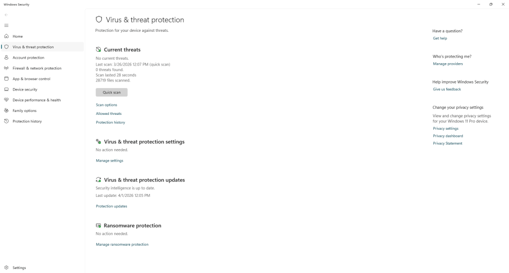 windows 11 defender or antivirus