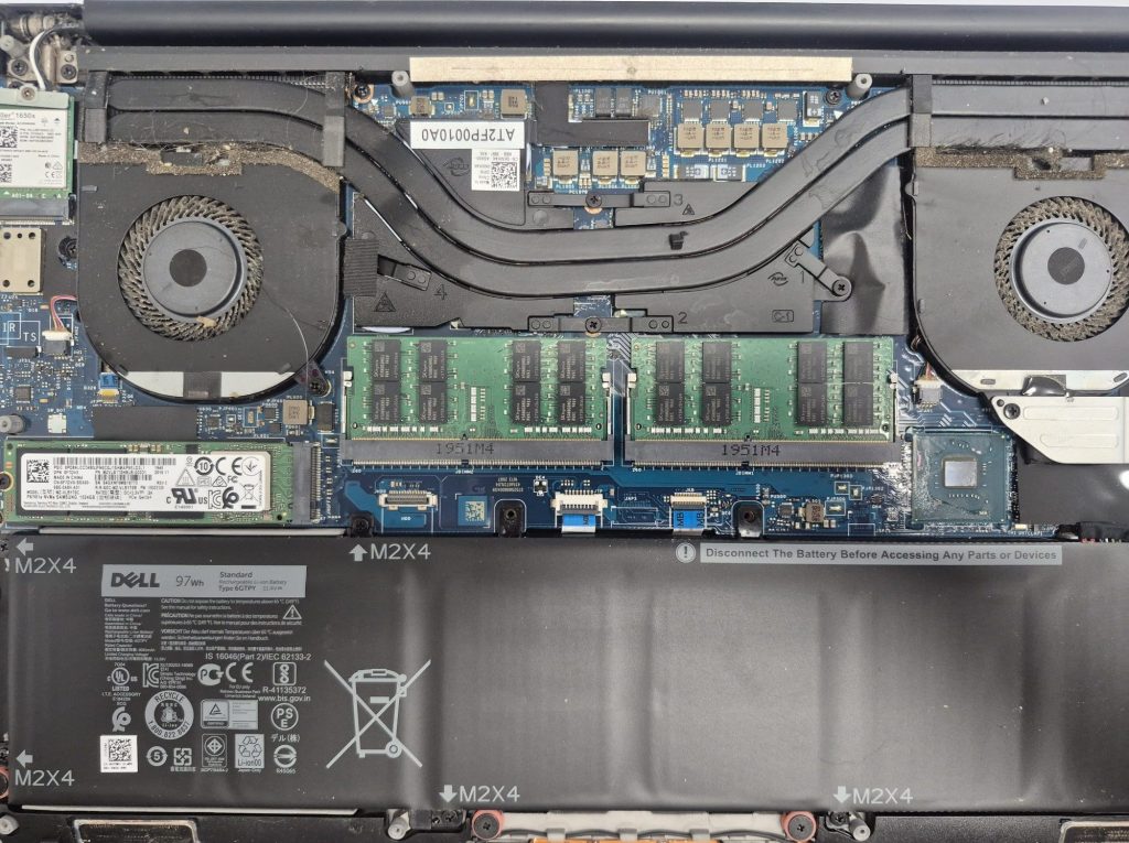 Dell XPS fans filled with dust and heat sink dirty
